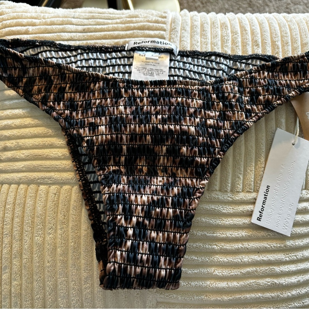 Reformation cheetah bikini cheeky bottoms size small